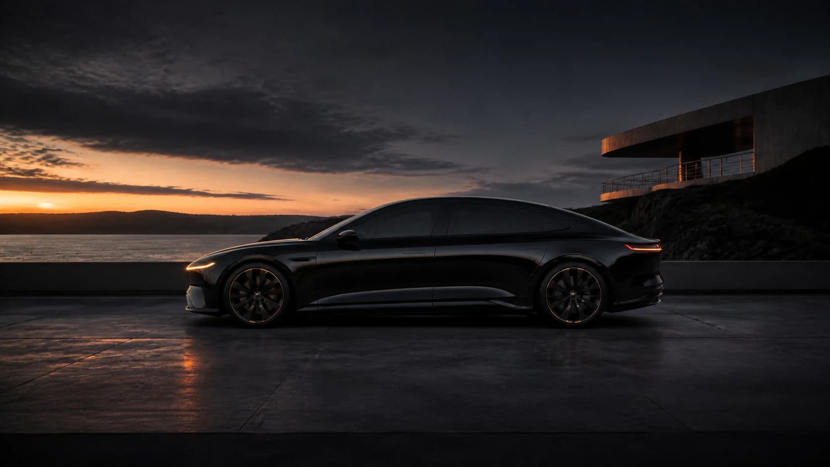 Profile view of the Veltrix Arcen showing its long wheelbase and fast roofline