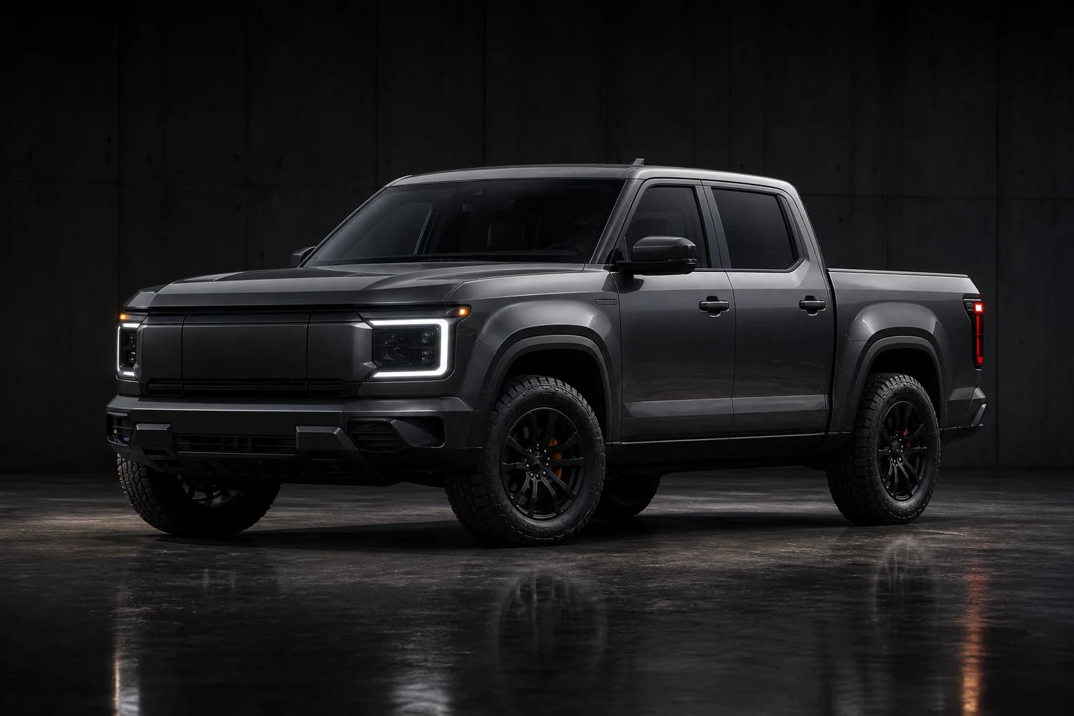 Three-quarter view of the Veltrix Ridge electric pickup